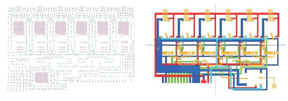 图2 单块LTCC的孔分布及金属导线分布的不对称性.jpg